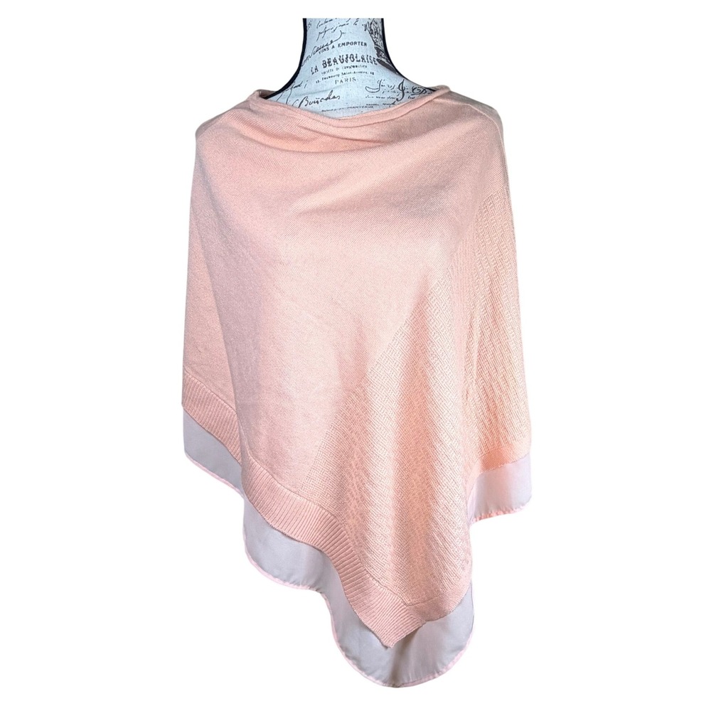 NWT $98 Karl Lagerfeld Poncho Womens OS Pink Knit Wrap Chic Elegant Designer NEW